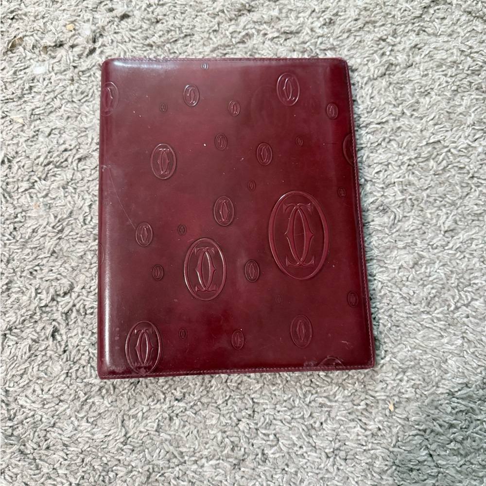 Cartier Paris red leather notebook cover
